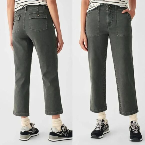 Faherty Slim-Straight Cropped Utility Pants $208 29 - Picture 1 of 12